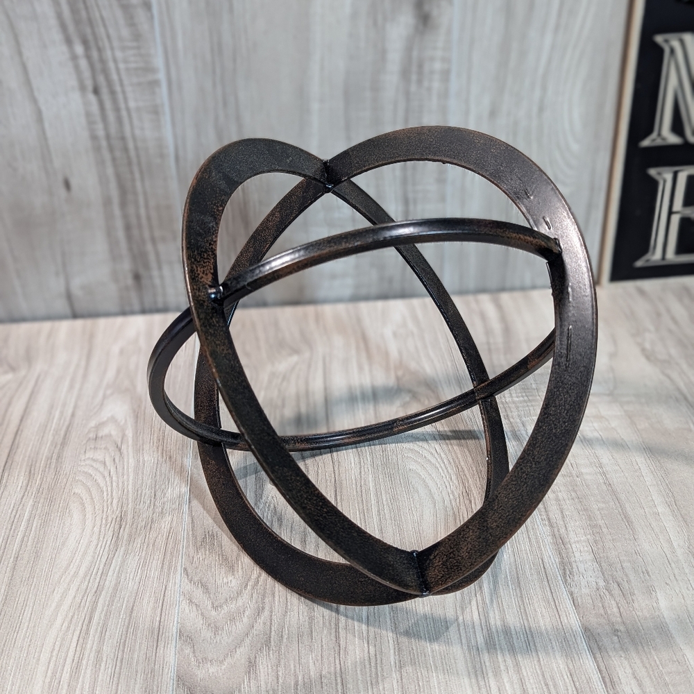 Galenna Bronze Metal Circular Decorative Orb Ashley Furniture Table Shelf Decor